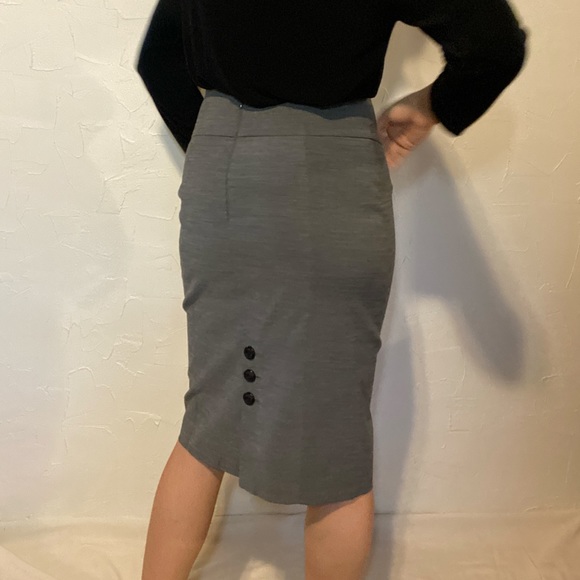 Grey Pinup Inspired Retro Pencil Skirt - Picture 3 of 6